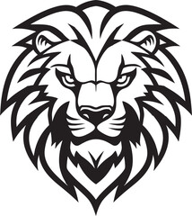 Shadowed Strength Black Lion Vector Design Noble Pride Lion Logo in Black