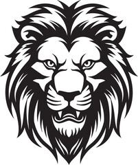 Elegant Intensity Black Vector Lion Emblem Onyx Majesty Lion Icon in Vector