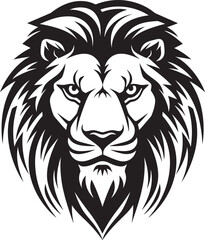 Mystic Sovereign Black Lion Icon Shadowed Roar Lion Emblem in Vector
