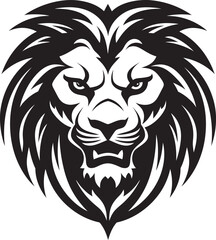 Powerful Predator A Black Lion Emblem in Vector Mysterious Monarch A Lion Logo in Black Vector