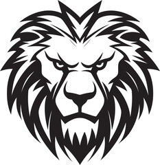 Dark Beauty Captivating Lion Icon in Vector Vector Silhouette The Magnificent Black Lion