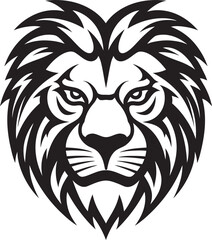 Ferocious Monarch The Black Lion Icon Eclipse Majesty Vector Lion Logo in Black