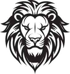 Lions Pride A Regal Vector Emblem in Black Elegance in Darkness Black Lion Logo Vector