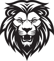 Epic Silence A Black Lion Design Icon Majestic Monochrome A Lion Logo in Vector