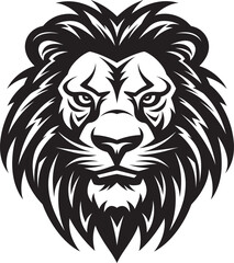 Artistic Ferocity Black Lion Icon Emblem Inkwell Monarch Vector Lion Logo in Black