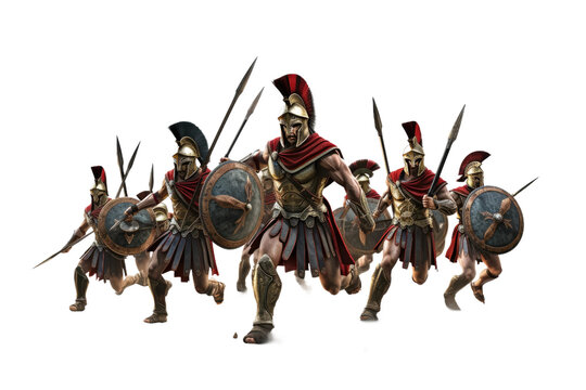 Greek Hoplite in Classic Battle on isolated background