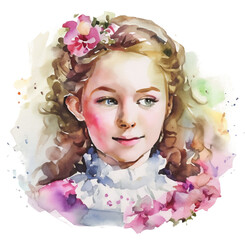 Portret dziewczynki ilustracja