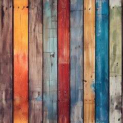 Seamless tile of colourful wooden planks. Infinitely repetitive on one pattern