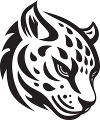 Wild Elegance Ocelot Emblem in Vector Feline Grace Black Ocelot Logo Icon