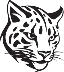 Mystic Stare Black Ocelot Logo Design Ebon Hunter Vector Ocelot Emblem