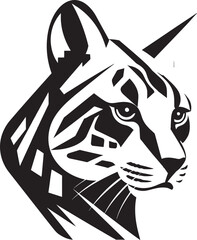 Obraz premium Onyx Charm Vector Ocelot Symbol Graceful Stalker Black Ocelot Icon Design