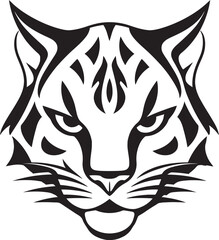 Sculpted Shadows Ocelot Emblem in Vector Mystic Hunter Black Ocelot Heraldry Icon