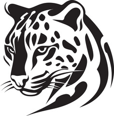 Ocelot Obsession Black Logo Icon Shadowed Stare Ocelot Icon in Ebony