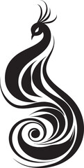 Fototapeta premium Sculpted Elegance Vector Peacock Heraldry Shadowed Grace Black Peacock Symbol