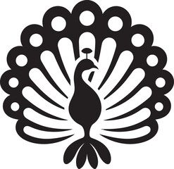 Regal Ebon Vector Peacock Emblem Peacocks Legacy Black Logo Icon