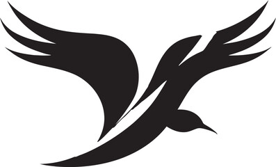 Regal Resplendence Seagull Emblem in Vector Ebon Soarer Black Seagull Icon Design