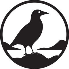 Mysterious Reverie Black Seagull Design Icon Elegant Majesty Unveiled Vector Seagull Icon Emblem