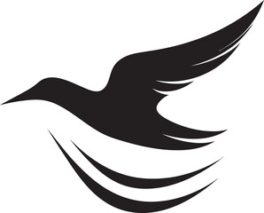 Majestic Resplendence Seagull Icon Design Elegant Intrigue Black Seagull Symbol Profile
