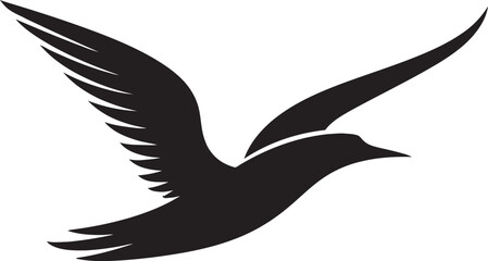 Shadowed Flight Black Seagull Icon in Onyx Inkwell Elegance Seagull Symbol Profile in Vector