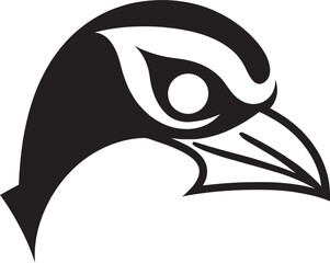 Sapphire Flight Vector Seagull Symbol Profile Inkwell Showcase Black Emblem in Seagull