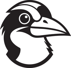 Regal Aviator Seagull Icon Design in Onyx Ebon Majesty Black Vector Seagull Logo