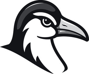 Ebon Majesty Black Vector Seagull Logo Shadowed Grace Seagull Icon in Onyx