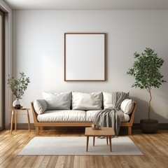 Sleek hardwood floor with stylish furniture in a cozy living room.