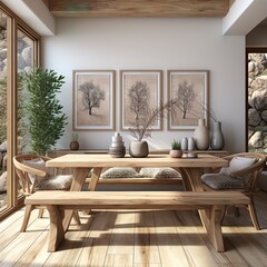 Fototapeta premium Luxury Home Interior with Cozy Furniture and Wood Flooring