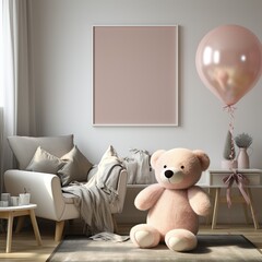 Relaxing Cozy Corner with Plush Cushions and Teddy Bear Decor