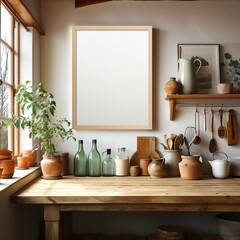 Minimalist decor with cozy shelves and wood furniture.