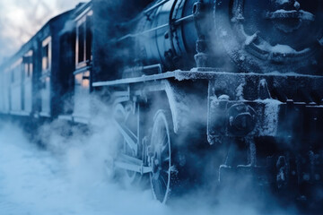 Icy Steam Engine: Close-Up Wonderland