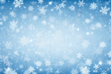 Naklejka na ściany i meble Chilled Elegance: Snowflakes in a Winter Setting