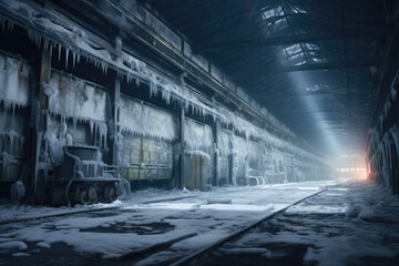 Frozen Relics: Abandoned Train Warehouse