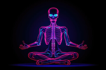 Skeleton Zen: Halloween Neon Vibes