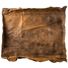 A piece of brown paper against a black background