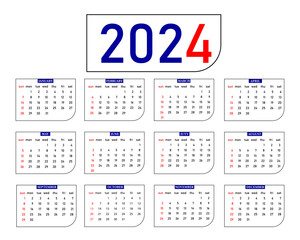 2024 calendar design vector stylish and minimal
