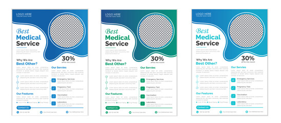 Dental and Corporate healthcare and medical flyer or poster design layout template