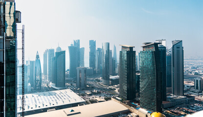 a few of the skyline in doha qatar - obrazy, fototapety, plakaty