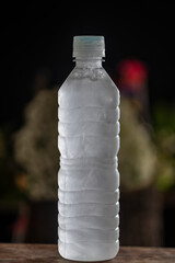 ice water in plastic bottle