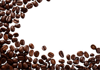 Obraz premium Coffee beans on a black background