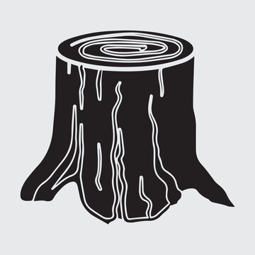 Tree cuted stemp vector icon.