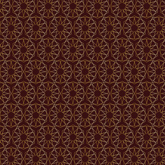 Arabic pattern seamless background. Geometric muslim ornament backdrop. yellow on blue. vector illustration of islamic texture