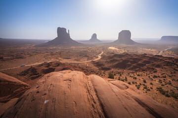 sunrise over monument valley, arizona, usa