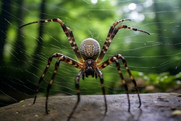arachnid caught in web. Generative AI