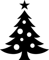 Christmas tree icon and New Year, stylish vector illustration, EPS10