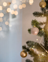 christmas tree with beautiful decorations on christmas eve