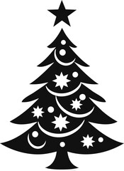 Christmas tree black vector icon