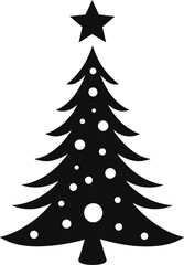Christmas tree icon in contemporary style vector illustration