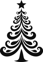 Christmas tree icon in contemporary style vector illustration