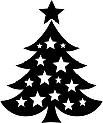 Christmas tree icon in contemporary style vector illustration